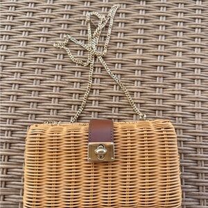 J. Crew Rattan Crossbody Bag